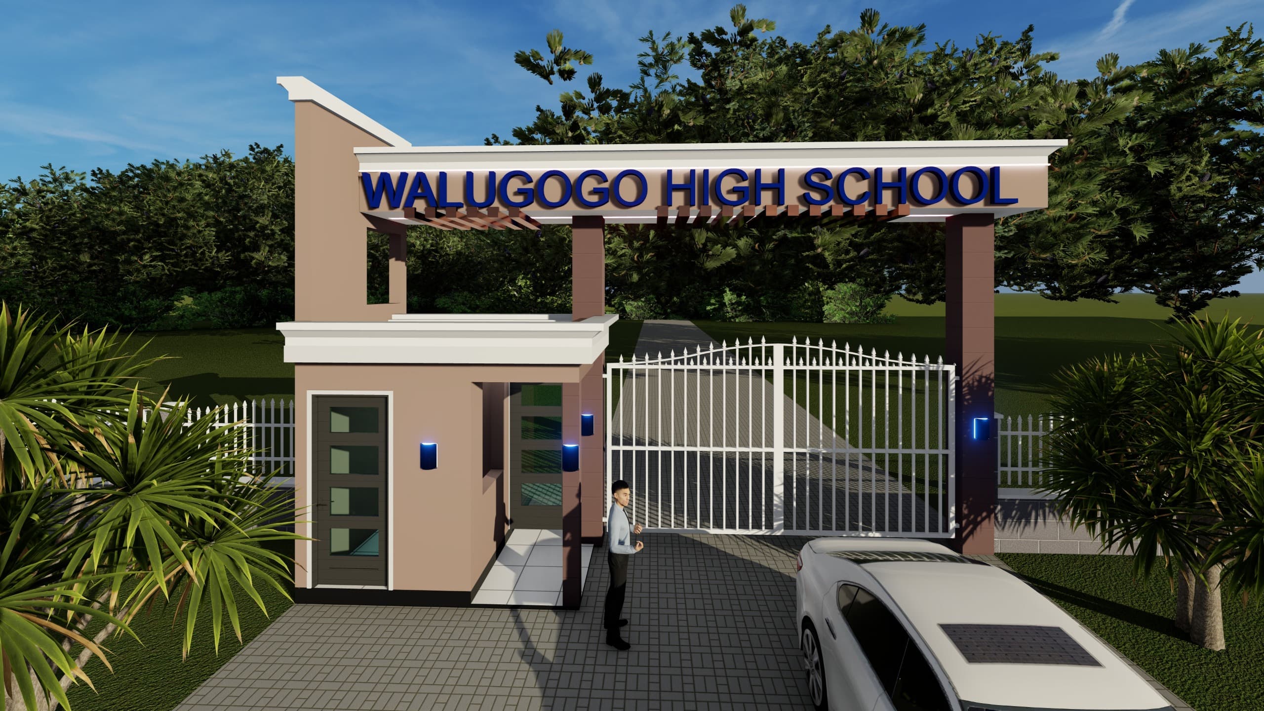 The gates of Walugogo Vocational High School